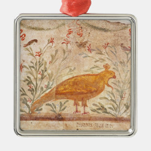 thermopolium depicting phoenix and inscription metal tree decoration