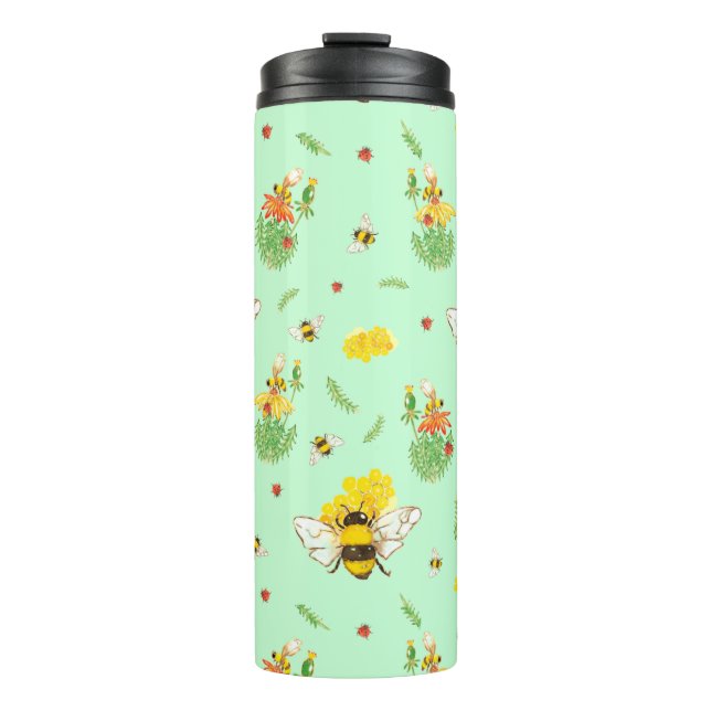 Thermos bottle with bees and beetles (Front)