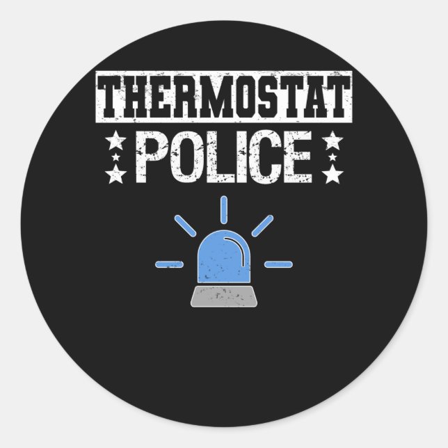 Thermostat Office Heat Summer Temperature Classic Round Sticker (Front)