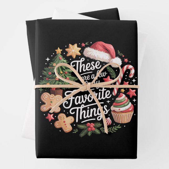 These Are A Few Of My Favourite Things Christmas  Wrapping Paper Sheet (In situ)