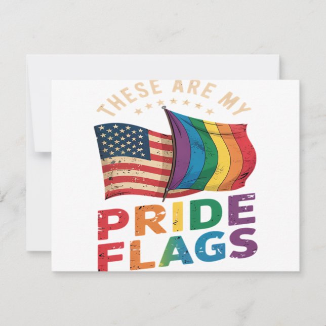 These Are My Pride Flags US Flag LGBT Pride Invitation (Front)