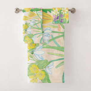 These Are the Spring Flowers that Radiate Joy Bath Towel Set