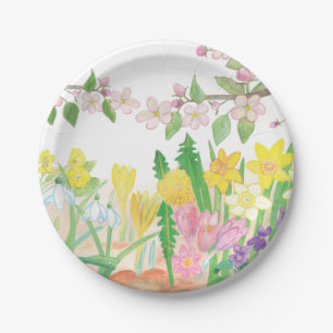 These Are the Spring Flowers that Radiate Joy  Paper Plate