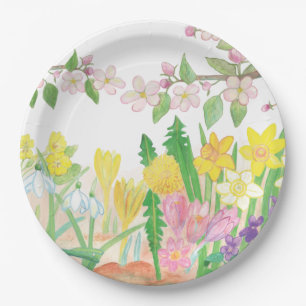 These Are the Spring Flowers that Radiate Joy   Paper Plate