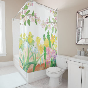 These Are the Spring Flowers that Radiate Joy Shower Curtain
