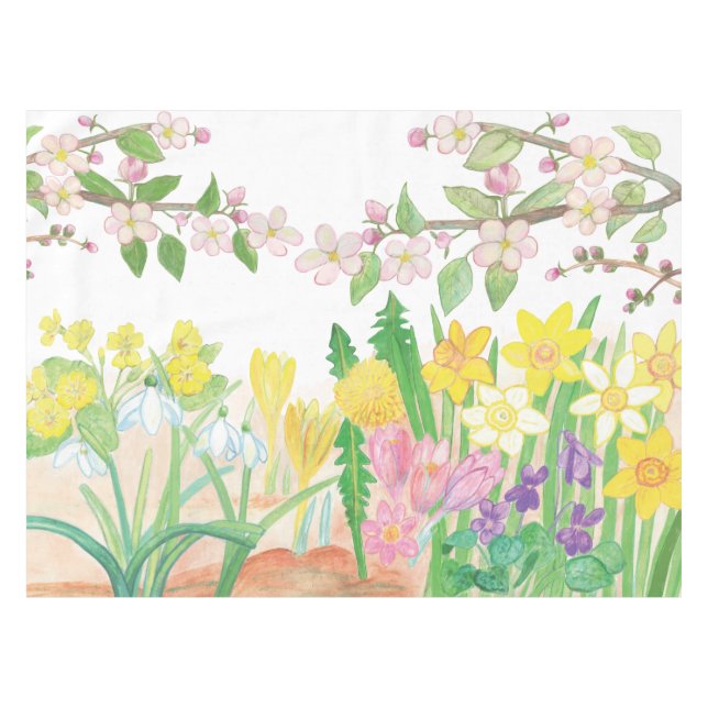 These Are the Spring Flowers that Radiate Joy   Tablecloth (Front (Horizontal))