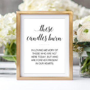 These Candles Burn In Loving Memory Wedding Poster