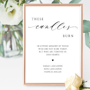 These Candles Burn, In Memory Wedding Sign