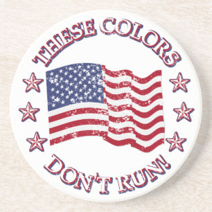 These Colours Don't Run! American Flag & Stars Coaster