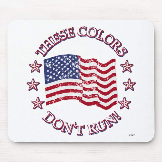 These Colours Don't Run! American Flag & Stars Mouse Pad (Front)