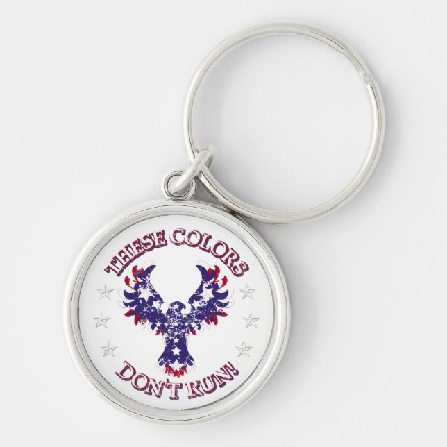 These Colours Don't Run! Eagle Stars & Stripes Key Ring (Front)