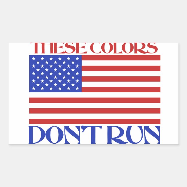 These colours don't run rectangular sticker (Front)