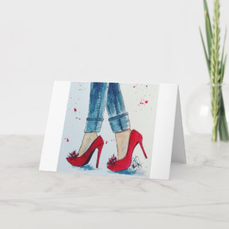 These Heels were Made for Cat Walkin' Notecard Blk