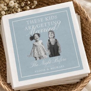These Kids Are Getting Married Black & White Photo Napkin