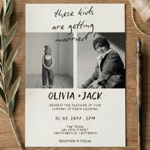 These Kids Are Getting Married Child Photo Wedding Invitation