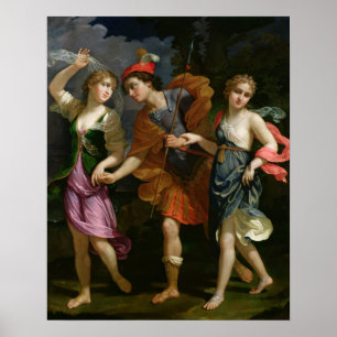 Theseus with Ariadne and Phaedra Poster