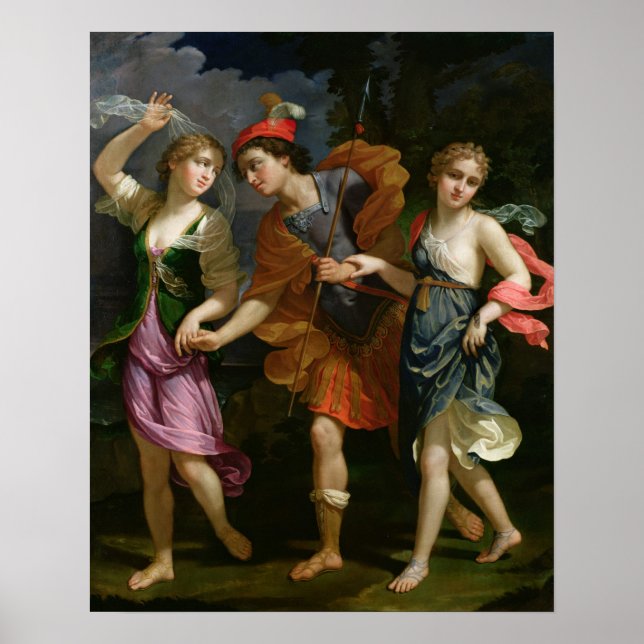 Theseus with Ariadne and Phaedra Poster (Front)