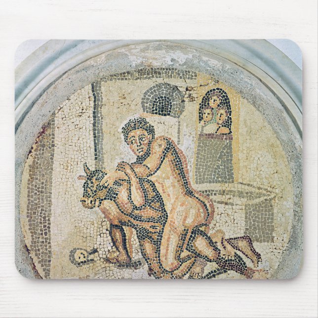 Theseus wrestling with the Minotaur Mouse Pad (Front)