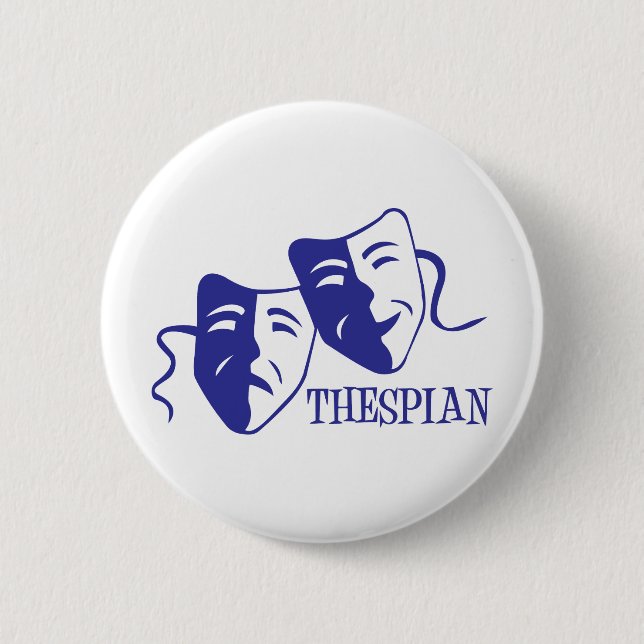 thespian blue 6 cm round badge (Front)