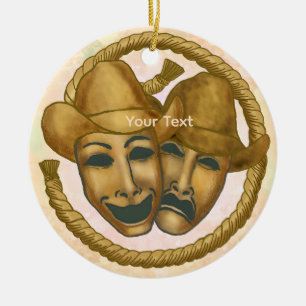 Thespian Cowboy  Ceramic Tree Decoration