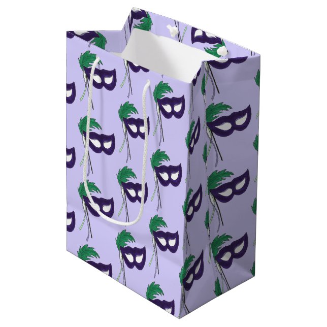Thespian Drama Theatre Masquerade Mask Mardi Gras Medium Gift Bag (Front Angled)