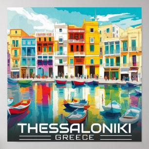 Thessaloniki city, greece Ladadika District Poster