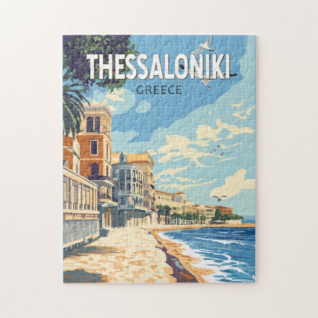 Thessaloniki Greece Travel Art Vintage Jigsaw Puzzle (Vertical)