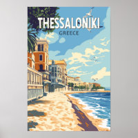 Thessaloniki Greece Travel Art Vintage