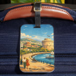 Thessaloniki Greece Vintage Travel Luggage Tag<br><div class="desc">Capture the timeless soul of the "Bride of the Thermaic Gulf" with this stunning Thessaloniki retro illustration on a luggage tag. Inspired by mid-century travel aesthetics, this piece features the iconic White Tower and the vibrant coastal energy of Greece's cultural capital. Whether you’re a proud Thessalonikian, a lover of Aegean...</div>