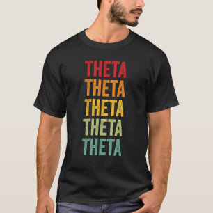 Theta Crypto Rainbow Text Design T-Shirt