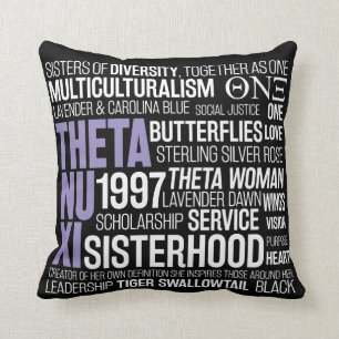 Theta Nu Xi Pillow in Black