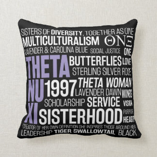 Theta Nu Xi Pillow in Black