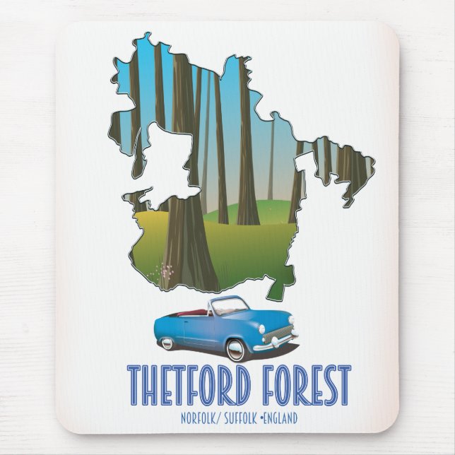 Thetford forest norfolk suffolk england map mouse pad (Front)
