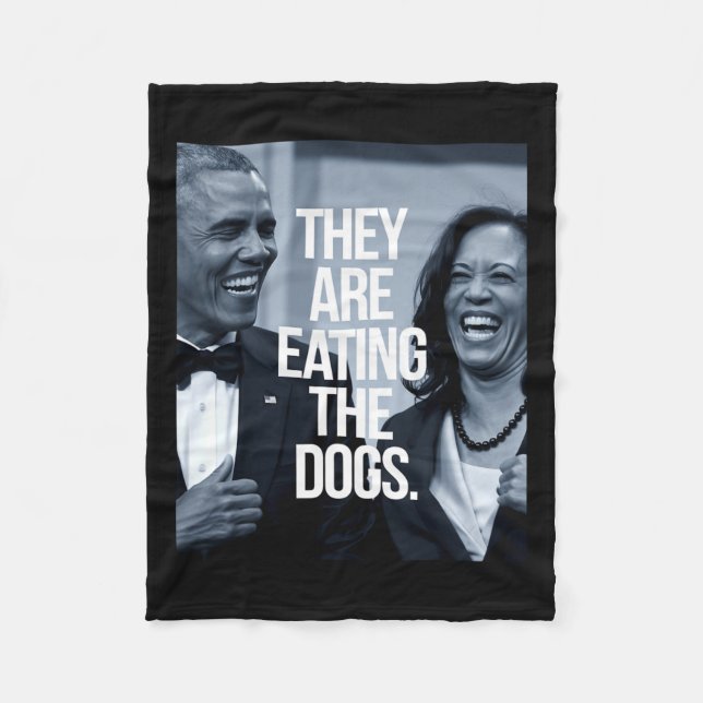 They Are Eating The Dogs  Fleece Blanket (Front)