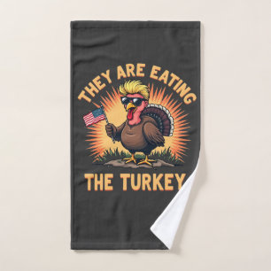 They Are Eating the Turkey Trump Vance Hand Towel