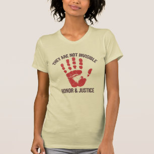 They Are Not Invisible Honour & Justice Red Hand T-Shirt