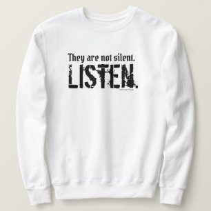 They are not Silent Simple Caps Crew (White Sweatshirt