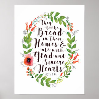 They Broke bread in their Homes Art Print