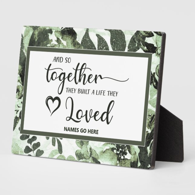 They Built A Life They Love Tabletop Plaque (Side)