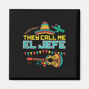 They Call Me El Jefe Guitar Cinco De Mayo Music Bo Magnet