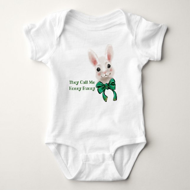 They Call Me Honey Bunny Baby Bodysuit (Front)