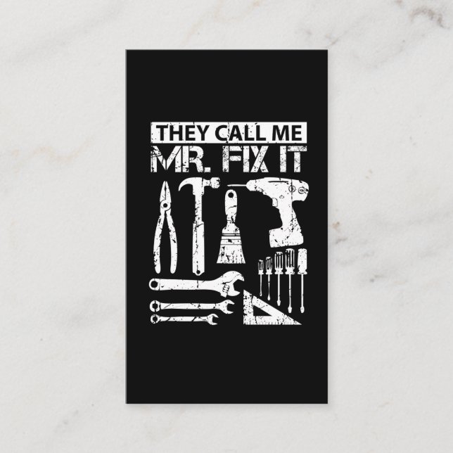 They Call Me Mr Fix It Funny Handyman Dad Father Business Card (Front)