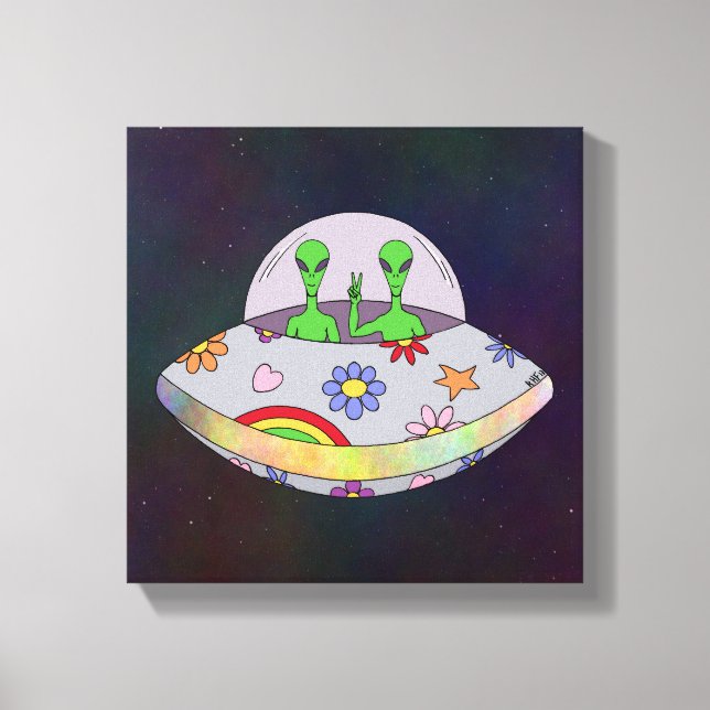 They Come in Peace UFO Canvas Print (Front)