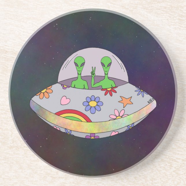 They Come in Peace UFO Coaster (Front)