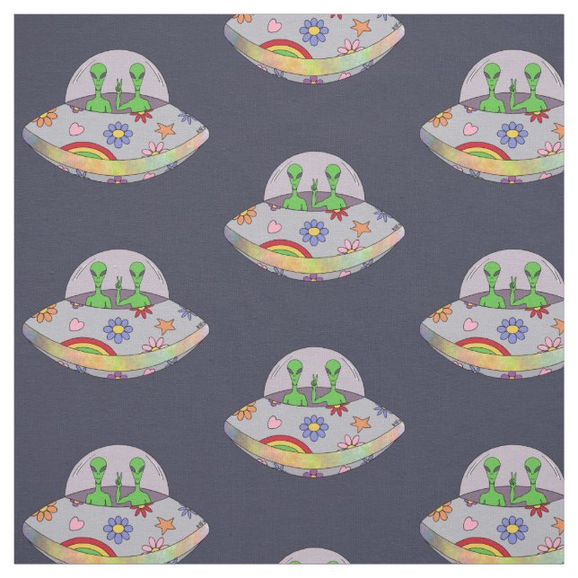 They Come in Peace UFO Fabric (Swatch)