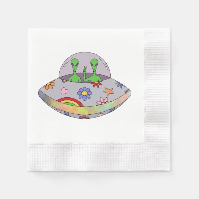 They Come in Peace UFO Napkin (Front)