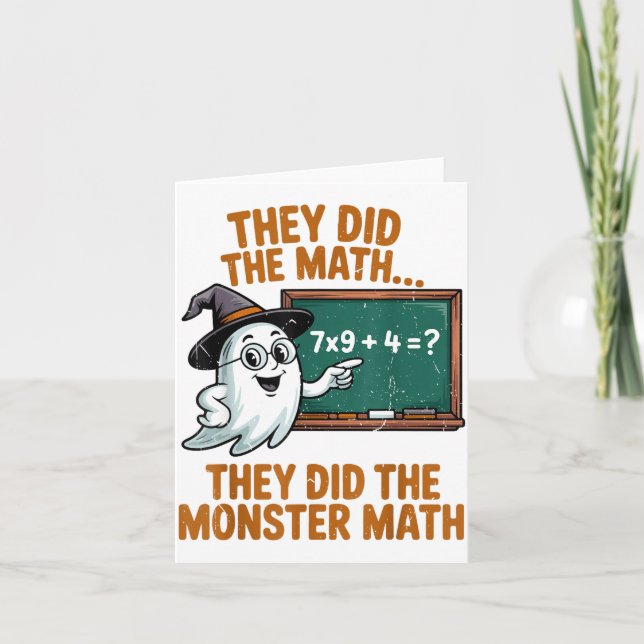 They Did Monster Math Teacher Halloween Costume Pr Card (Front)