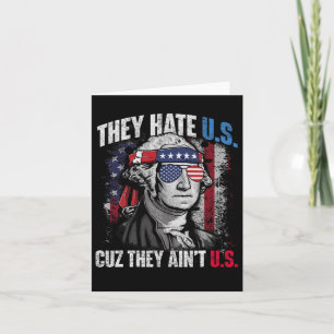 They Hate Us Cuz They Ain't Us Usa American Flag 4 Card