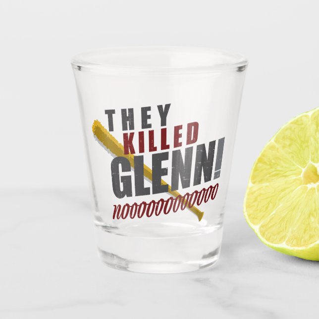 "They Killed Glenn" Walking Dead Fan Shot Glass (Front)