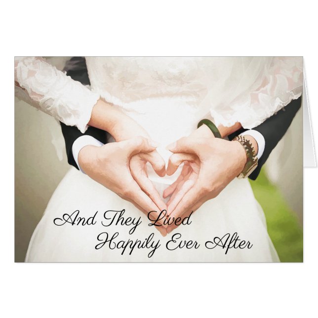 "They Lived Happily Ever After" Wedding Card (Front Horizontal)